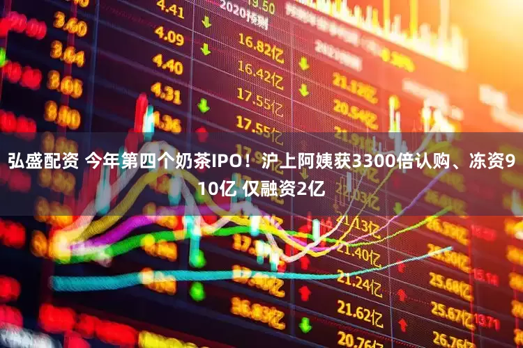 弘盛配资 今年第四个奶茶IPO！沪上阿姨获3300倍认购、冻资910亿 仅融资2亿